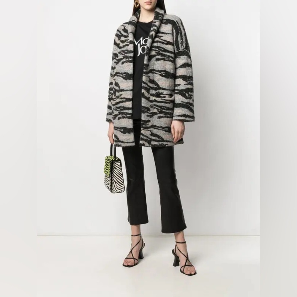 ZADIG & VOLTAIRE Mia Wool-Blend Camo Jacquard Knit Cardigan/Coat Size XS/S